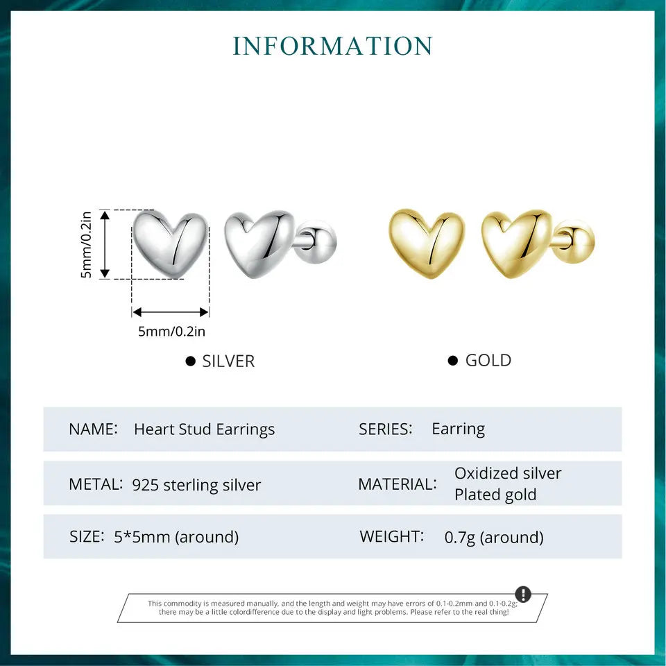 Mini Heart Stud Earrings